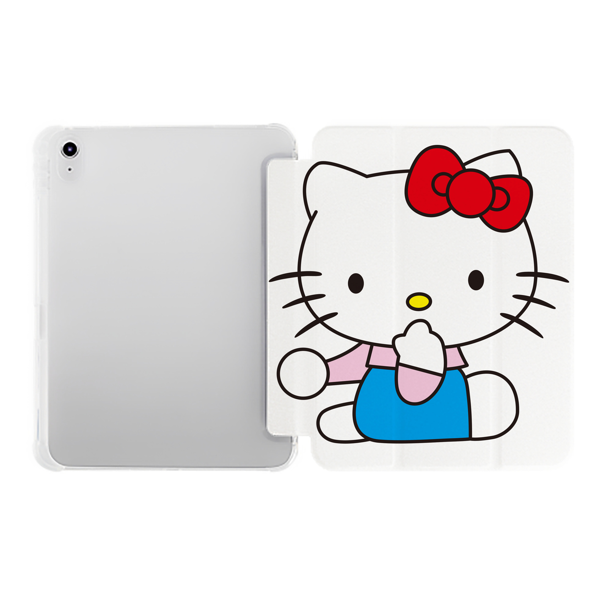 （画像用） Hello Kitty ハローキティ IPad ケース ペン収納付き 三つ折りスタンド PUレザー×シリコン 対応機種9.5/10.5/10.9インチ